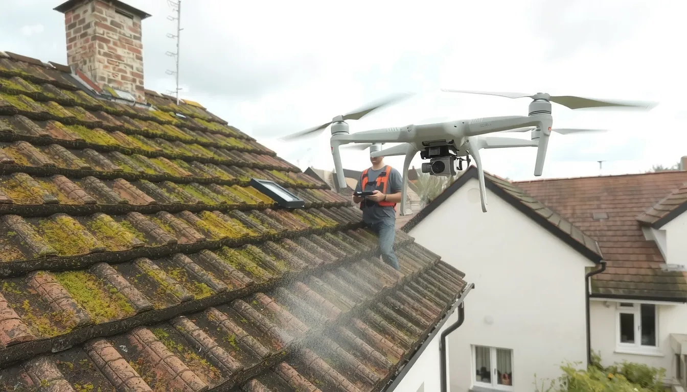 demoussage de toiture par drone