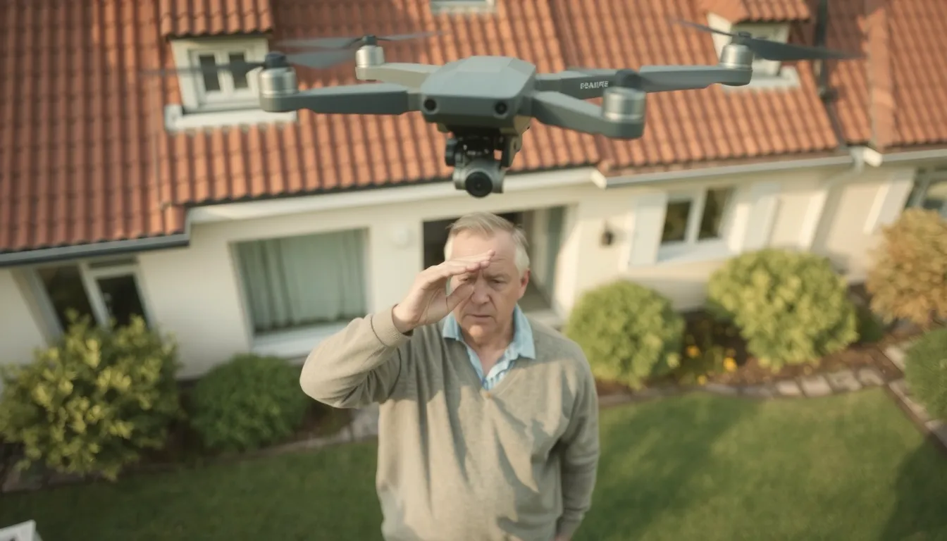 Survol de drone au-dessus de ma maison